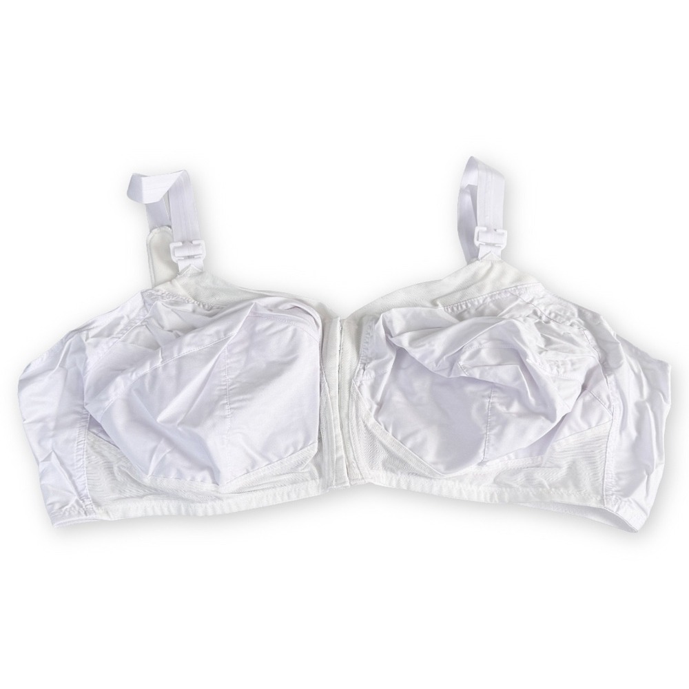 National Exquisite Form 4078 Wireless Front Closure Posture Bra White 48DD